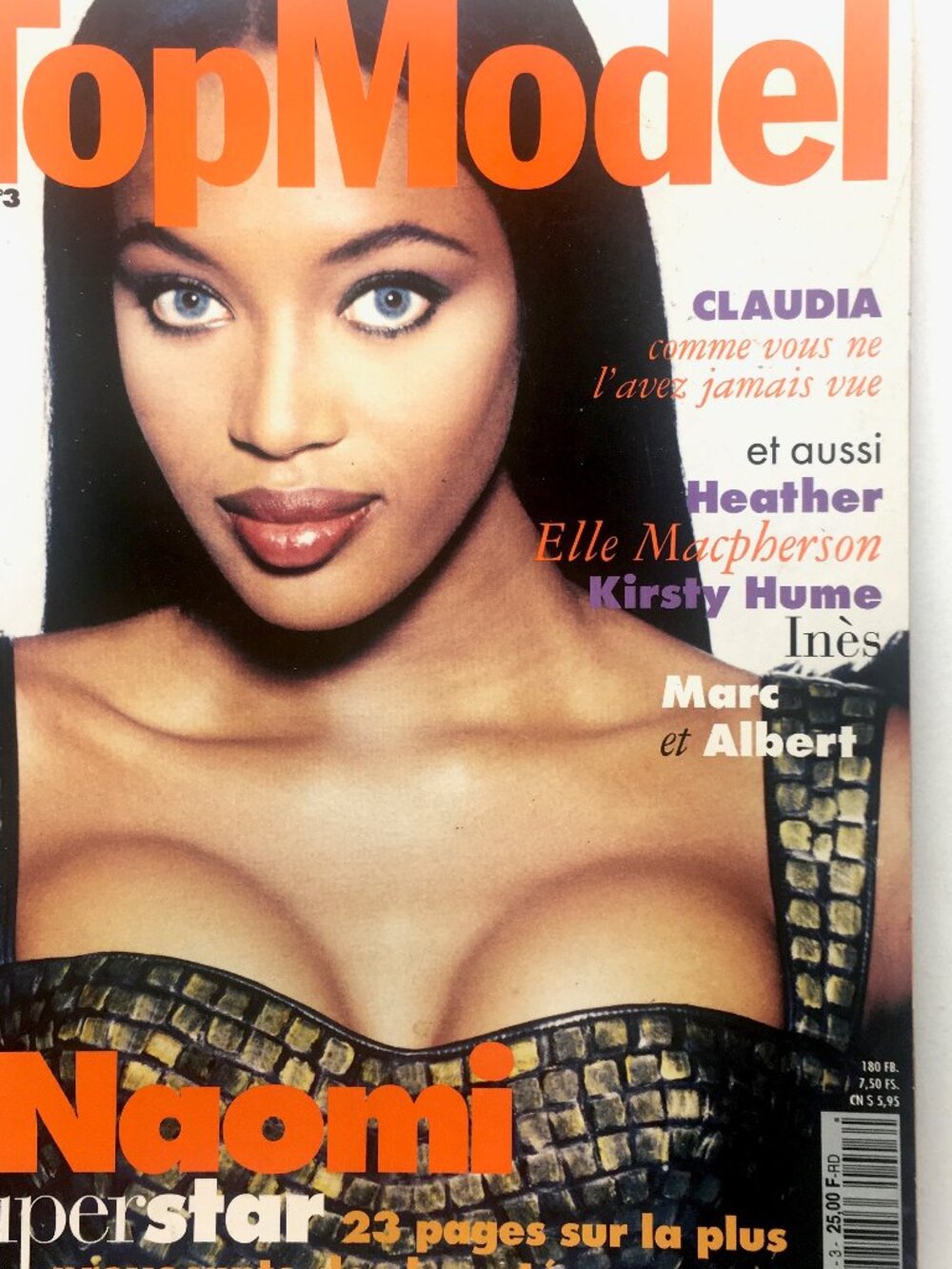 top model french magazine Naomi Campbell cover winter 1995 fashion rare find